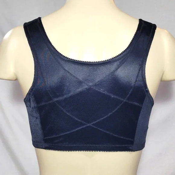 34B Exquisite Form 100% Cotton FrontClose WireFree Bra Black NWOT - Picture 3 of 3